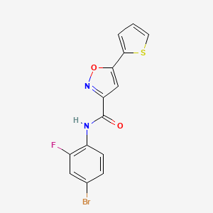 molecular formula C14H8BrFN2O2S B4757592 N-(4-bromo-2-fluorophenyl)-5-(2-thienyl)-3-isoxazolecarboxamide 
