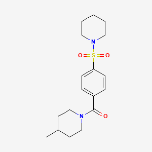 molecular formula C18H26N2O3S B4757599 4-methyl-1-[4-(1-piperidinylsulfonyl)benzoyl]piperidine 