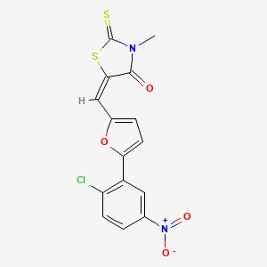 molecular formula C15H9ClN2O4S2 B4757616 5-{[5-(2-chloro-5-nitrophenyl)-2-furyl]methylene}-3-methyl-2-thioxo-1,3-thiazolidin-4-one 