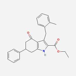 molecular formula C25H25NO3 B4757631 ethyl 3-(2-methylbenzyl)-4-oxo-6-phenyl-4,5,6,7-tetrahydro-1H-indole-2-carboxylate 