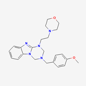 molecular formula C23H29N5O2 B4757651 3-(4-methoxybenzyl)-1-[2-(4-morpholinyl)ethyl]-1,2,3,4-tetrahydro[1,3,5]triazino[1,2-a]benzimidazole 