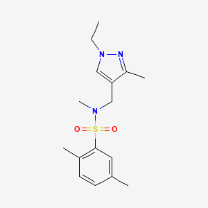 molecular formula C16H23N3O2S B4757661 N-[(1-ethyl-3-methyl-1H-pyrazol-4-yl)methyl]-N,2,5-trimethylbenzenesulfonamide 