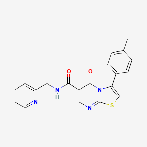 molecular formula C20H16N4O2S B4757665 3-(4-methylphenyl)-5-oxo-N-(2-pyridinylmethyl)-5H-[1,3]thiazolo[3,2-a]pyrimidine-6-carboxamide 
