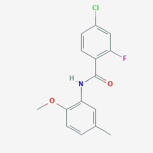 molecular formula C15H13ClFNO2 B4757666 4-chloro-2-fluoro-N-(2-methoxy-5-methylphenyl)benzamide 
