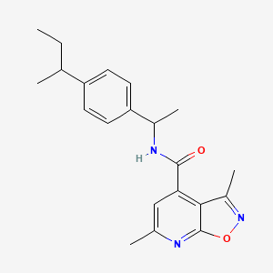 molecular formula C21H25N3O2 B4757669 N-[1-(4-sec-butylphenyl)ethyl]-3,6-dimethylisoxazolo[5,4-b]pyridine-4-carboxamide 