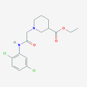 molecular formula C16H20Cl2N2O3 B4757686 ethyl 1-{2-[(2,5-dichlorophenyl)amino]-2-oxoethyl}-3-piperidinecarboxylate 