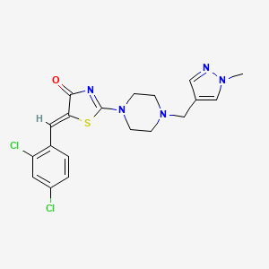 molecular formula C19H19Cl2N5OS B4757690 5-(2,4-dichlorobenzylidene)-2-{4-[(1-methyl-1H-pyrazol-4-yl)methyl]-1-piperazinyl}-1,3-thiazol-4(5H)-one 