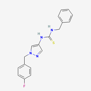 molecular formula C18H17FN4S B4757705 N-benzyl-N'-[1-(4-fluorobenzyl)-1H-pyrazol-4-yl]thiourea 