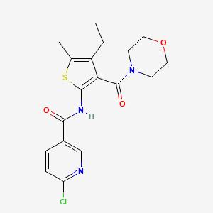 molecular formula C18H20ClN3O3S B4757719 6-chloro-N-[4-ethyl-5-methyl-3-(4-morpholinylcarbonyl)-2-thienyl]nicotinamide 