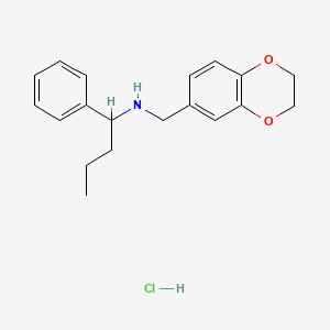 molecular formula C19H24ClNO2 B4757724 N-(2,3-dihydro-1,4-benzodioxin-6-ylmethyl)-1-phenylbutan-1-amine hydrochloride 