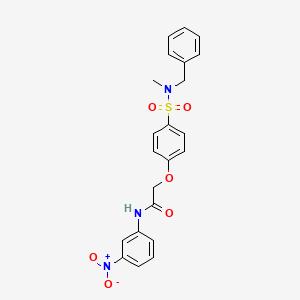 molecular formula C22H21N3O6S B4757783 2-(4-{[benzyl(methyl)amino]sulfonyl}phenoxy)-N-(3-nitrophenyl)acetamide 