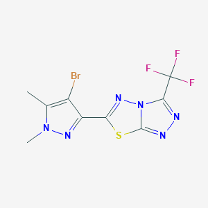 molecular formula C9H6BrF3N6S B4757800 6-(4-bromo-1,5-dimethyl-1H-pyrazol-3-yl)-3-(trifluoromethyl)[1,2,4]triazolo[3,4-b][1,3,4]thiadiazole 