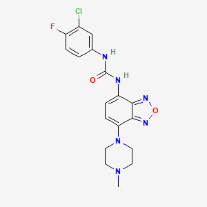 molecular formula C18H18ClFN6O2 B4757821 N-(3-chloro-4-fluorophenyl)-N'-[7-(4-methyl-1-piperazinyl)-2,1,3-benzoxadiazol-4-yl]urea 