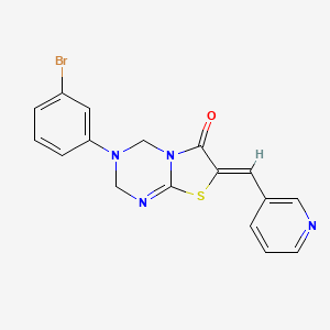 molecular formula C17H13BrN4OS B4757860 3-(3-bromophenyl)-7-(3-pyridinylmethylene)-3,4-dihydro-2H-[1,3]thiazolo[3,2-a][1,3,5]triazin-6(7H)-one 