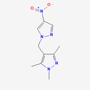molecular formula C10H13N5O2 B4757867 1,3,5-trimethyl-4-[(4-nitro-1H-pyrazol-1-yl)methyl]-1H-pyrazole 