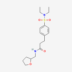 molecular formula C18H28N2O4S B4757911 3-{4-[(diethylamino)sulfonyl]phenyl}-N-(tetrahydro-2-furanylmethyl)propanamide 