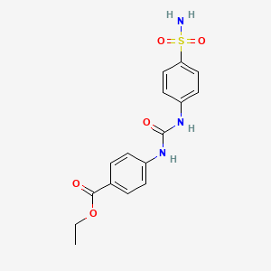 molecular formula C16H17N3O5S B4757916 ethyl 4-[({[4-(aminosulfonyl)phenyl]amino}carbonyl)amino]benzoate 
