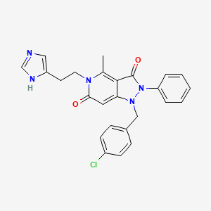 molecular formula C25H22ClN5O2 B4757956 1-(4-chlorobenzyl)-5-[2-(1H-imidazol-4-yl)ethyl]-4-methyl-2-phenyl-1H-pyrazolo[4,3-c]pyridine-3,6(2H,5H)-dione 