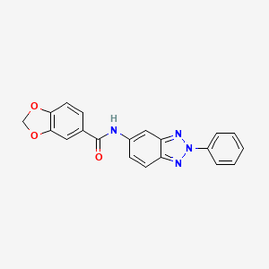 molecular formula C20H14N4O3 B4758001 N-(2-phenyl-2H-1,2,3-benzotriazol-5-yl)-1,3-benzodioxole-5-carboxamide 