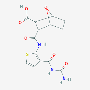 molecular formula C14H15N3O6S B4758017 3-{[(3-{[(aminocarbonyl)amino]carbonyl}-2-thienyl)amino]carbonyl}-7-oxabicyclo[2.2.1]heptane-2-carboxylic acid 