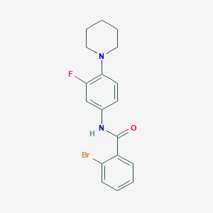 2-bromo-N-[3-fluoro-4-(1-piperidinyl)phenyl]benzamide