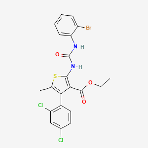 molecular formula C21H17BrCl2N2O3S B4758034 ethyl 2-({[(2-bromophenyl)amino]carbonyl}amino)-4-(2,4-dichlorophenyl)-5-methyl-3-thiophenecarboxylate 