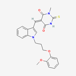 molecular formula C24H23N3O4S B4758065 5-({1-[3-(2-methoxyphenoxy)propyl]-1H-indol-3-yl}methylene)-1-methyl-2-thioxodihydro-4,6(1H,5H)-pyrimidinedione 