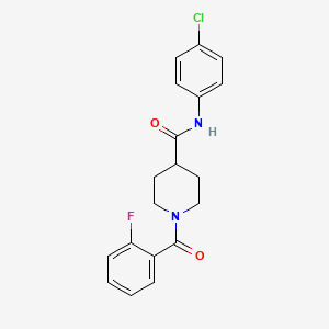 molecular formula C19H18ClFN2O2 B4758068 N-(4-chlorophenyl)-1-(2-fluorobenzoyl)-4-piperidinecarboxamide 