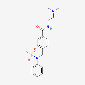 molecular formula C19H25N3O3S B4758112 N-[2-(dimethylamino)ethyl]-4-{[(methylsulfonyl)(phenyl)amino]methyl}benzamide 