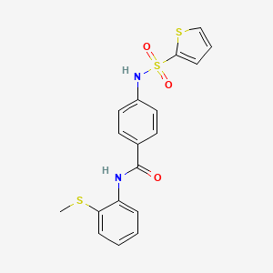 molecular formula C18H16N2O3S3 B4758141 N-[2-(methylthio)phenyl]-4-[(2-thienylsulfonyl)amino]benzamide 