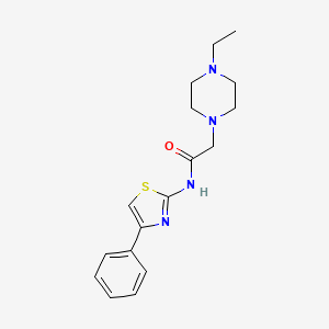 molecular formula C17H22N4OS B4758147 2-(4-ethylpiperazin-1-yl)-N-(4-phenyl-1,3-thiazol-2-yl)acetamide 