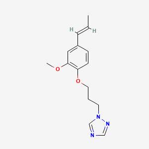 molecular formula C15H19N3O2 B4758150 1-{3-[2-methoxy-4-(1-propen-1-yl)phenoxy]propyl}-1H-1,2,4-triazole 
