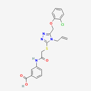 molecular formula C21H19ClN4O4S B4758158 3-{[({4-allyl-5-[(2-chlorophenoxy)methyl]-4H-1,2,4-triazol-3-yl}thio)acetyl]amino}benzoic acid 