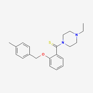 molecular formula C21H26N2OS B4758181 1-ethyl-4-({2-[(4-methylbenzyl)oxy]phenyl}carbonothioyl)piperazine 