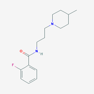 molecular formula C16H23FN2O B4758188 2-fluoro-N-[3-(4-methyl-1-piperidinyl)propyl]benzamide 