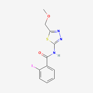 molecular formula C11H10IN3O2S B4758205 2-iodo-N-[5-(methoxymethyl)-1,3,4-thiadiazol-2-yl]benzamide 