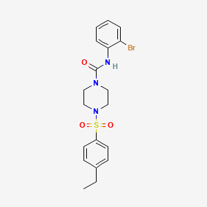 molecular formula C19H22BrN3O3S B4758233 N-(2-bromophenyl)-4-[(4-ethylphenyl)sulfonyl]-1-piperazinecarboxamide 
