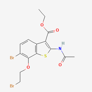 molecular formula C15H15Br2NO4S B4758251 ethyl 2-(acetylamino)-6-bromo-7-(2-bromoethoxy)-1-benzothiophene-3-carboxylate 
