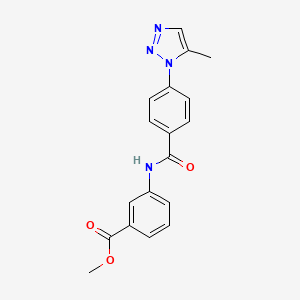 molecular formula C18H16N4O3 B4758283 methyl 3-{[4-(5-methyl-1H-1,2,3-triazol-1-yl)benzoyl]amino}benzoate 