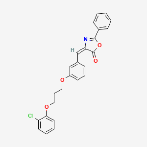 molecular formula C25H20ClNO4 B4758308 4-{3-[3-(2-chlorophenoxy)propoxy]benzylidene}-2-phenyl-1,3-oxazol-5(4H)-one 