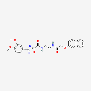 molecular formula C25H24N4O6 B4758316 3-(3,4-dimethoxyphenyl)-N-(2-{[(2-naphthyloxy)acetyl]amino}ethyl)-1,2,4-oxadiazole-5-carboxamide 