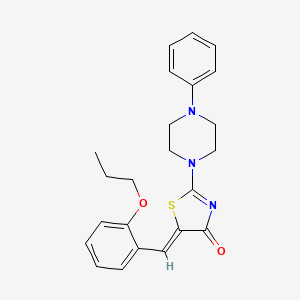 molecular formula C23H25N3O2S B4758324 2-(4-phenyl-1-piperazinyl)-5-(2-propoxybenzylidene)-1,3-thiazol-4(5H)-one 