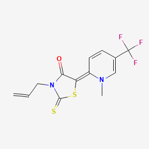 molecular formula C13H11F3N2OS2 B4758346 3-allyl-5-[1-methyl-5-(trifluoromethyl)-2(1H)-pyridinylidene]-2-thioxo-1,3-thiazolidin-4-one 