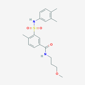 molecular formula C20H26N2O4S B4758354 3-{[(3,4-dimethylphenyl)amino]sulfonyl}-N-(3-methoxypropyl)-4-methylbenzamide 