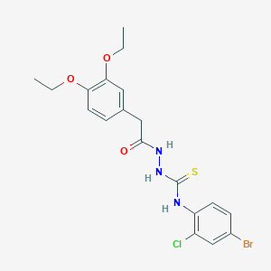molecular formula C19H21BrClN3O3S B4758358 N-(4-bromo-2-chlorophenyl)-2-[(3,4-diethoxyphenyl)acetyl]hydrazinecarbothioamide 