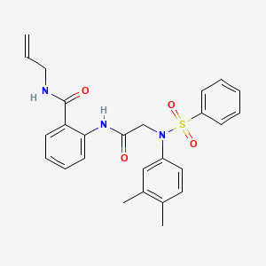 molecular formula C26H27N3O4S B4758381 N-allyl-2-{[N-(3,4-dimethylphenyl)-N-(phenylsulfonyl)glycyl]amino}benzamide 