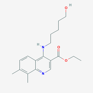 molecular formula C19H26N2O3 B4758388 ethyl 4-[(5-hydroxypentyl)amino]-7,8-dimethyl-3-quinolinecarboxylate 