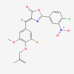 molecular formula C21H16BrClN2O6 B4758392 4-{3-bromo-5-methoxy-4-[(2-methyl-2-propen-1-yl)oxy]benzylidene}-2-(4-chloro-3-nitrophenyl)-1,3-oxazol-5(4H)-one 