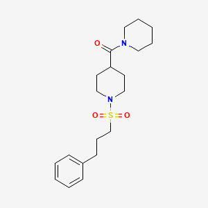 molecular formula C20H30N2O3S B4758408 1-[(3-phenylpropyl)sulfonyl]-4-(1-piperidinylcarbonyl)piperidine 