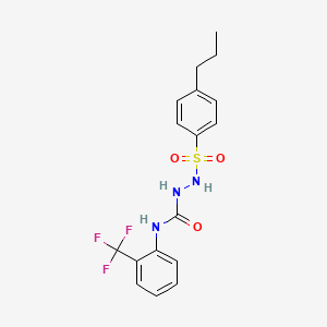 molecular formula C17H18F3N3O3S B4758444 2-[(4-propylphenyl)sulfonyl]-N-[2-(trifluoromethyl)phenyl]hydrazinecarboxamide 